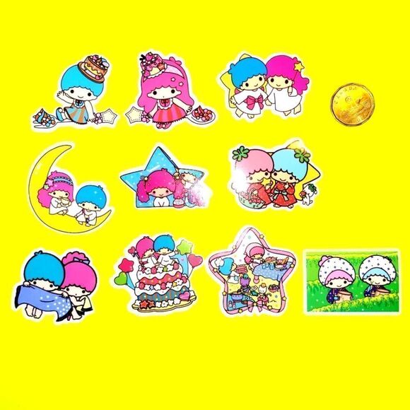 3/$20 Brand New 10x Little Twin Stars Waterproof Stickers #a - Picture 1 of 1